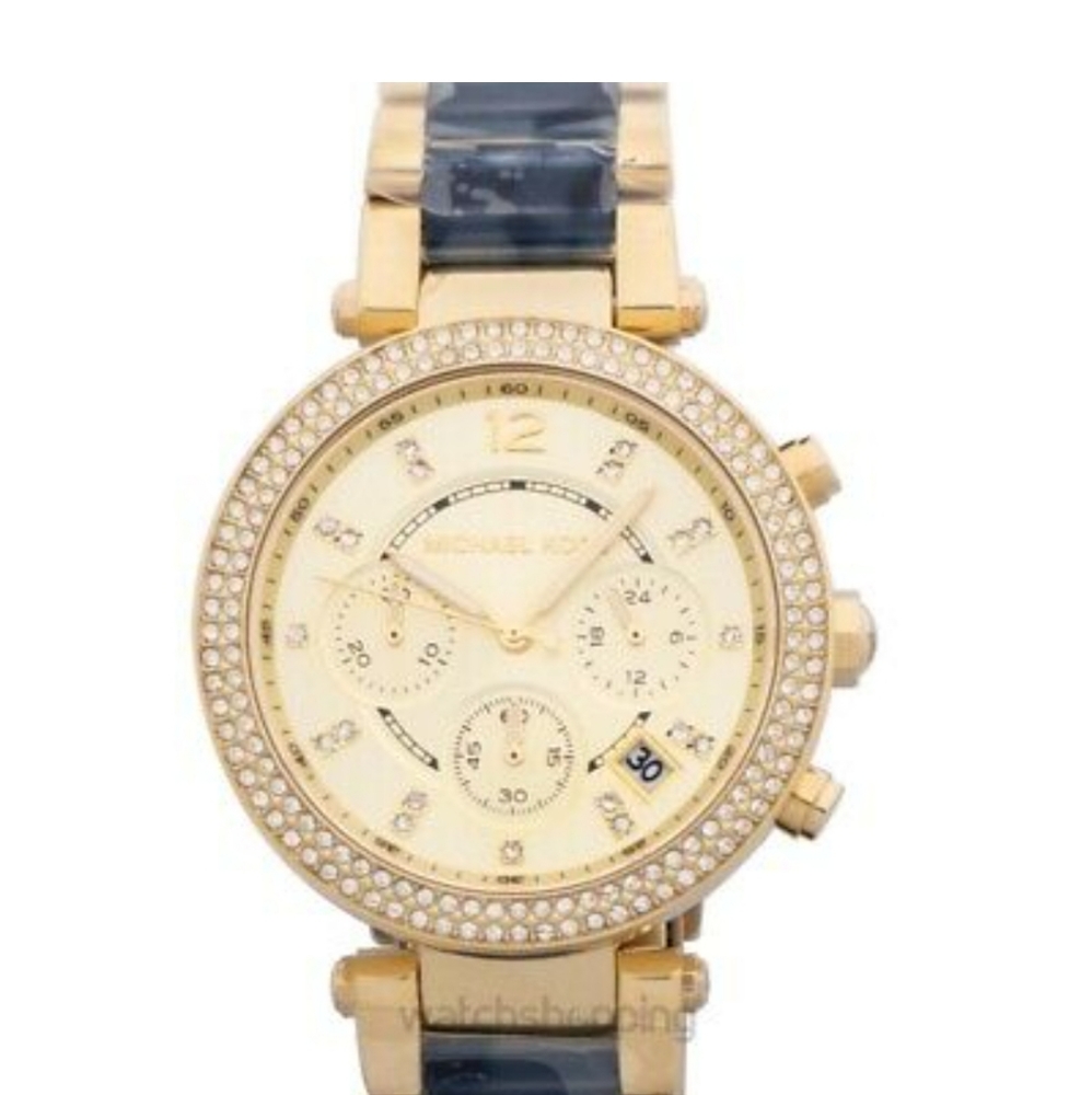 Michael Kors Parker Blue tortoise watch